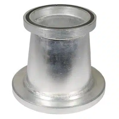 Disaflow DFU supistaja - metallinen kartiomainen letkusupistaja kahdella laippaliitoksella erikokoisten letkujen yhdistämiseen.