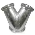 Disaflow DFY haaroitin - metallinen Y-haaroitin kolmella laippaliitoksella letkustojen jakamiseen.