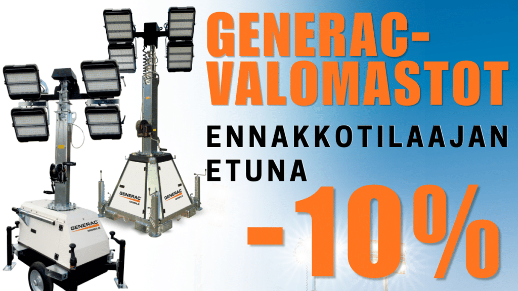 Generac-valomastojen ennakkotilaajalle -10% etu